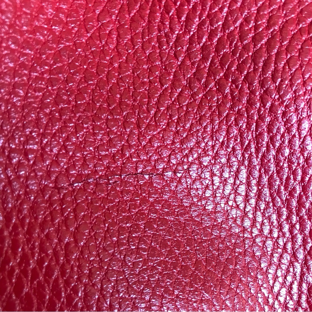 Mark Cross NY Red Leather Bucket Drawstring Backpack - Picture 9 of 9